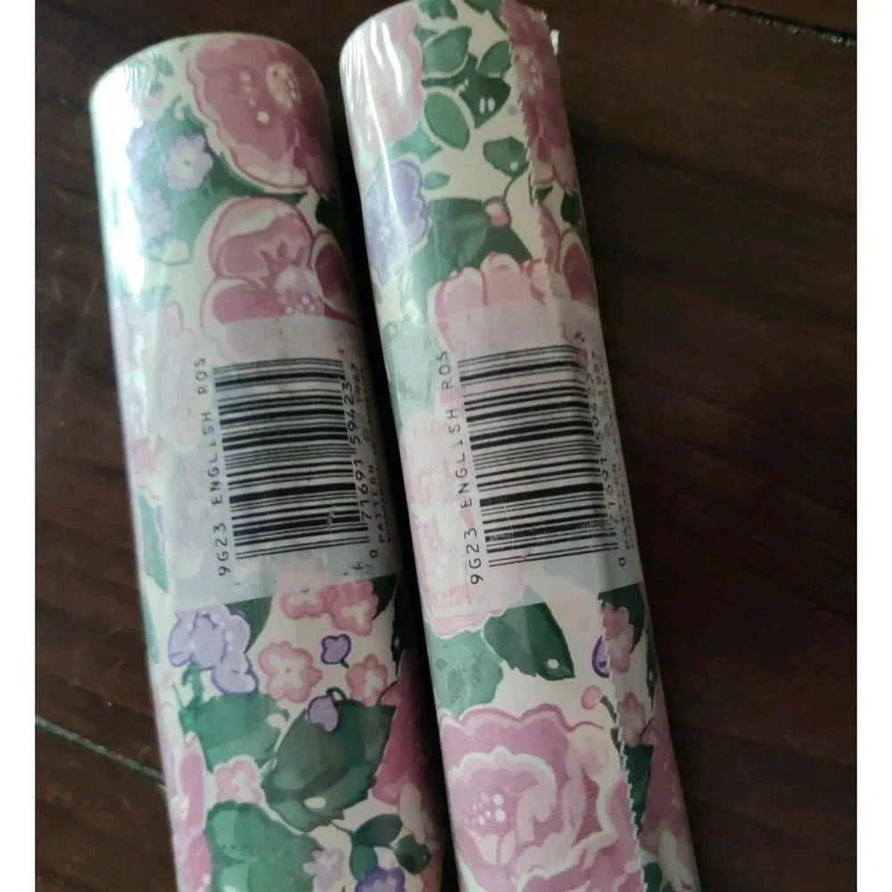Rubbermaid Contact Paper English Rose Vintage 1987 Lot Of 2 Rolls